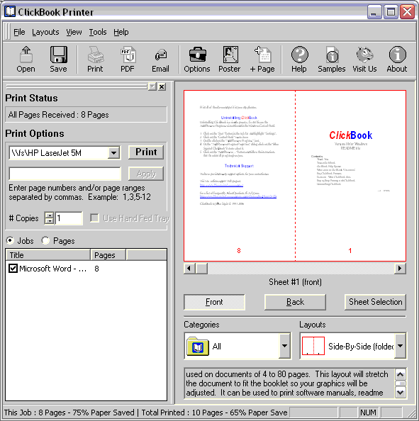 Screenshot of ClickBook