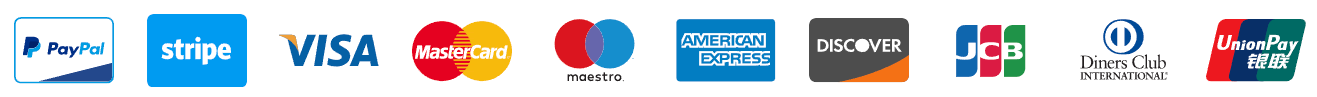 Payment Methods: Visa, Mastercard, American Express, Discover