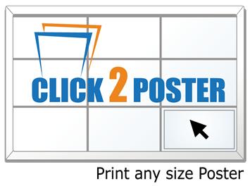 Poster print software, Click2Poster, prints anything as a multi-page enlarged poster. Works with Windows 2000/XP